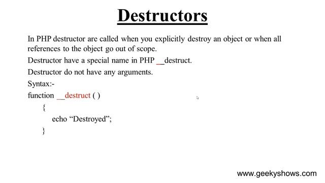 Destructor in PHP (Hindi) смотреть онлайн