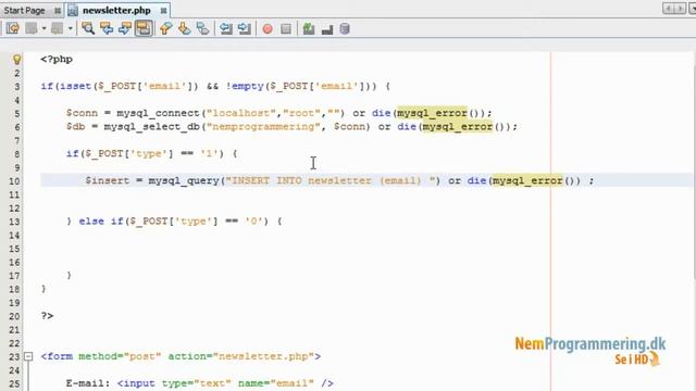 PHP kursus / tutorials for begyndere #19 Nyhedsbrev system med PHP og MySQL смотреть онлайн