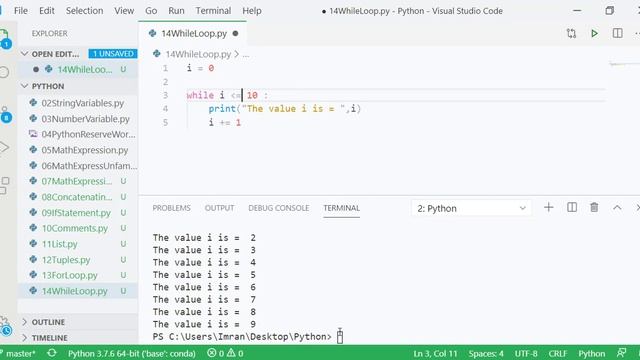 Python Step By Step Urdu 13 While Loop смотреть онлайн