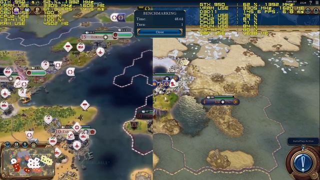Civilization VI: I3-4170 Hyper Threading Test (900p)