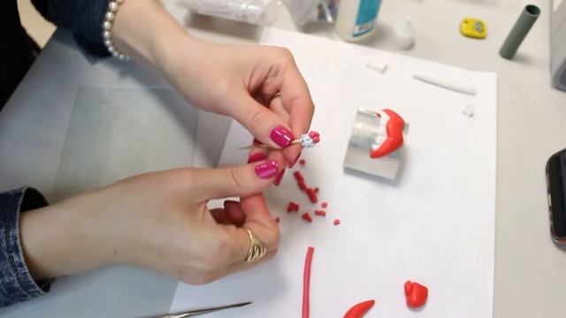 Как сделать Брошь губы из полимерной глины смотреть онлайн