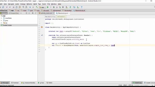 Kotlin with Android -8.Display data into a ListView смотреть онлайн