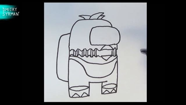 Как нарисовать Амонг Ас Визеред Чика ФнаФ, How to draw Among Us Withered Chica FnaF смотреть онлайн