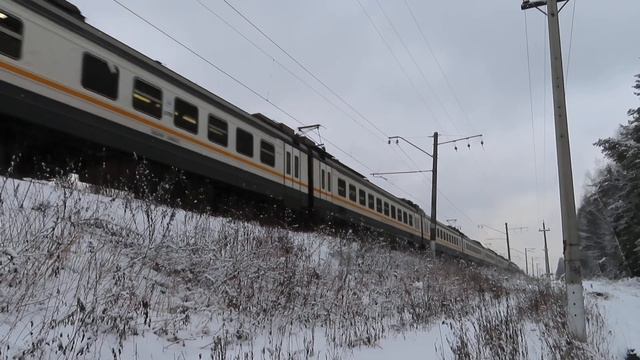 Электропоезд ЭД4М-0486 ЦППК перегон Нара-Бекасово 1 31.01.2020 смотреть онлайн
