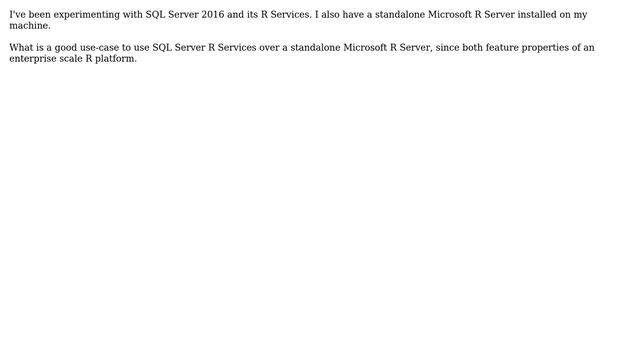 Using SQL Server 2016 R Services over a standalone installation of Microsoft R Server смотреть онлайн