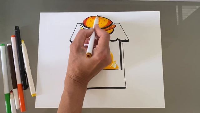 Let's draw a hamburger | Рисуем бургер смотреть онлайн