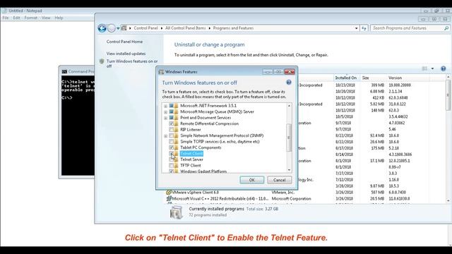 Enable Telnet Client on Windows | FIX | Unable to Telnet from cmd Prompt | Telnet is not recognized смотреть онлайн