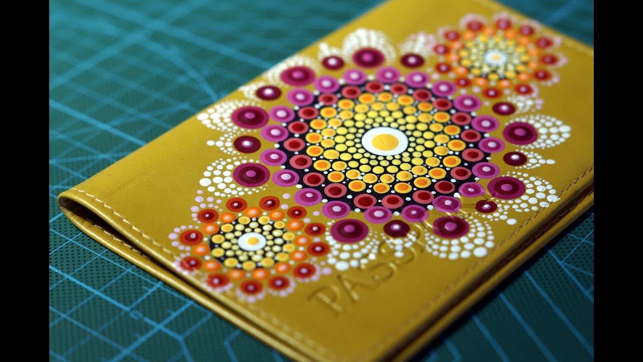 Точечная роспись (point-to-point) техника дот арт (dot art). Роспись обложки для паспорта. Часть 2. смотреть онлайн