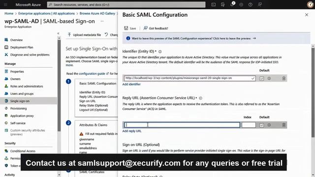Azure AD SAML Single Sign-On (SSO) | Login into WordPress using Azure | Azure AD WordPress SSO смотреть онлайн