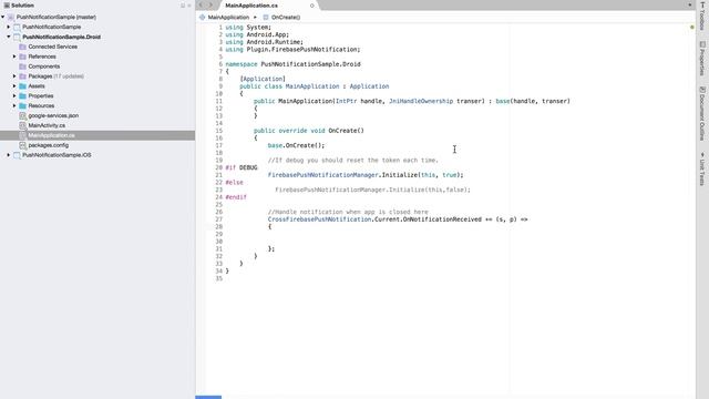 Firebase Push Notification Plugin for Xamarin - Setup смотреть онлайн
