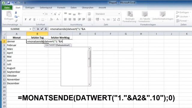 100 Excel 2010 Funktionen - Die Funktion DATWERT смотреть онлайн