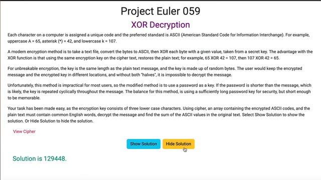 Project Euler 059 - XOR Decryption смотреть онлайн