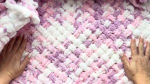 Показываю как вязать плед из пряжи Alize puffy.     2 способа плетения ?✨