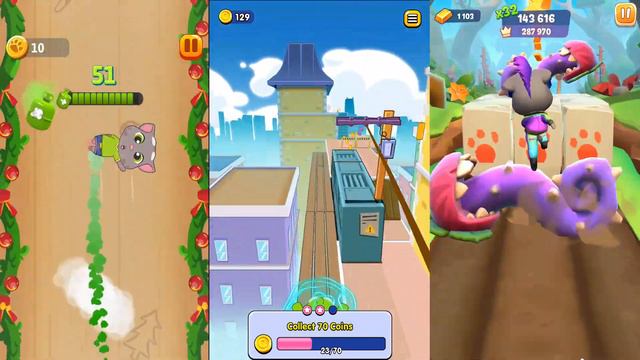 Talking Tom Gold Run 2 vs Om Nom Run 2 vs Talking Tom Farts.Бег и Прыжки Тома и Ам Няма.Кто Круче смотреть онлайн