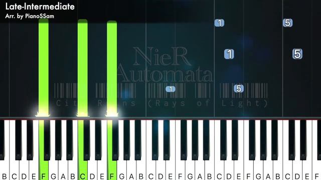 [Late-Intermediate] City Ruins (Rays of Light) - NieR: Automata | Piano Tutorial with Finger Number смотреть онлайн