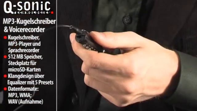 Q-Sonic MP3-Kugelschreiber mit Voicerecorder смотреть онлайн