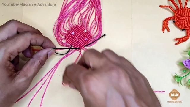 DIY Handmade Macrame Crab ? | Macrame keychain making смотреть онлайн
