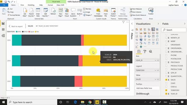 Stacked Bar Chart Power BI смотреть онлайн