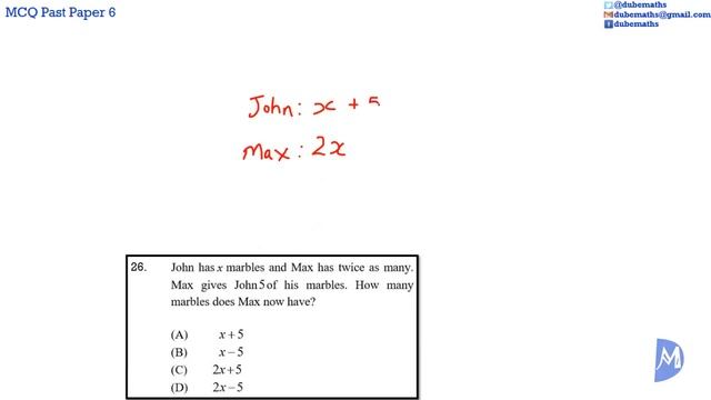 24,25,26,27,29,31 | Algebra | Multiple Choice 6 | CXC CSEC Mathematics смотреть онлайн