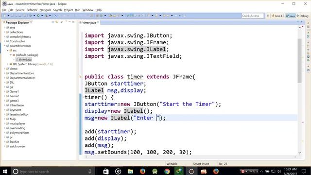 Make your own countdown timer in core java смотреть онлайн