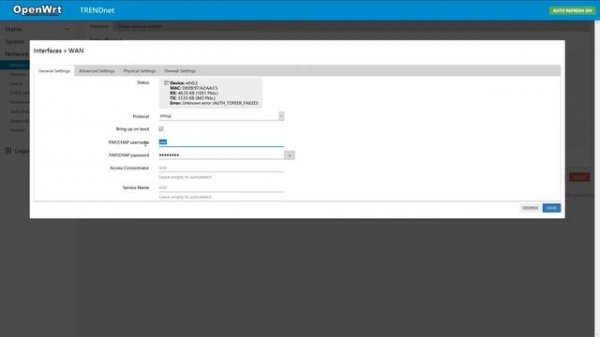 How To Setup PPPoE connection on OpenWRT TRENDnet TEW-692GR