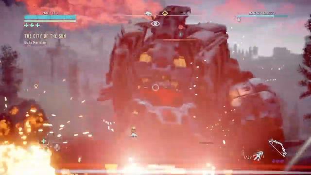 taking down a thunderjaw! Horizon zero dawn gameplay смотреть онлайн