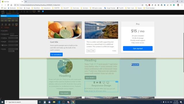 QuaQuad - Move - delete - rearange - hide. FREE Bootstrap drag and drop builder. смотреть онлайн