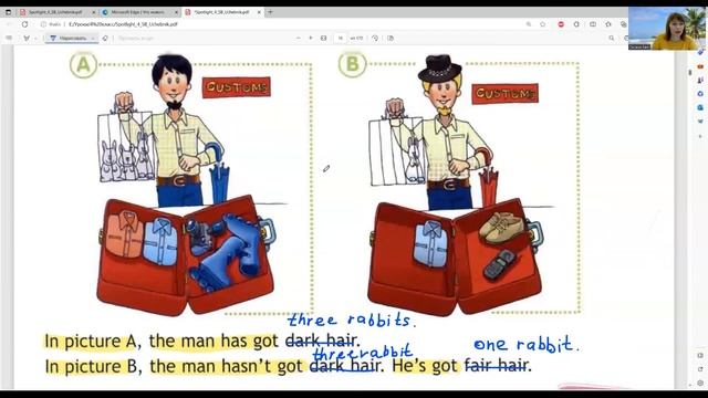 ГДЗ Spotlight 4 класс стр. 13 упр. 4,5,6,7 (ar, or + in the picture A, the man has got dark hair... смотреть онлайн