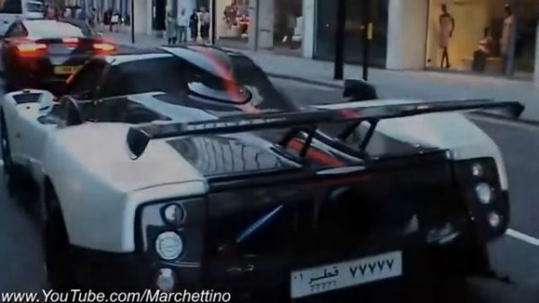 Pagani Zonda Cinque Vs Lamborghini Vs Ferrari CRAZY Sound!! Start, Rev, Accelerations LONDON