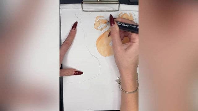 Как нарисовать женщину кошку карандашом и спиртовыми маркерами. Простой рисунок для срисовки