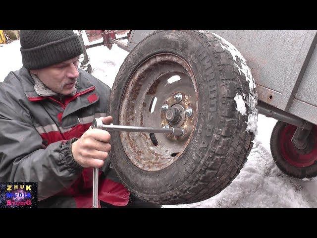 Прицеп для мотоблока с автомобильными колесами. Зимняя езда смотреть онлайн