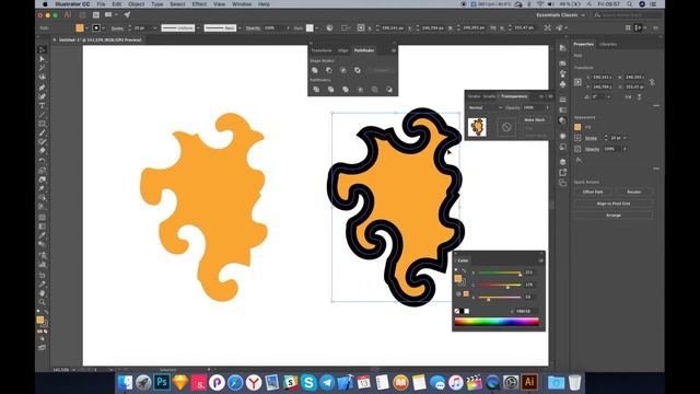Illustrator. Простое дублирование контура объекта. смотреть онлайн