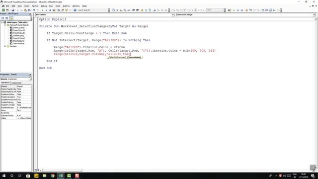 Excel VBA - Highlight row and column within a specified range смотреть онлайн