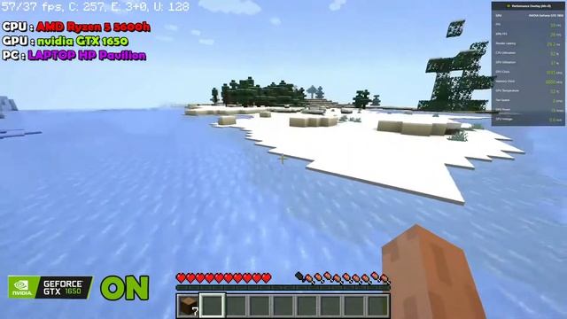 Minecraft gaming test AMD Ryzen 5 5600h + GTX 1650 HP Pavilion gaming laptop full gaming test смотреть онлайн