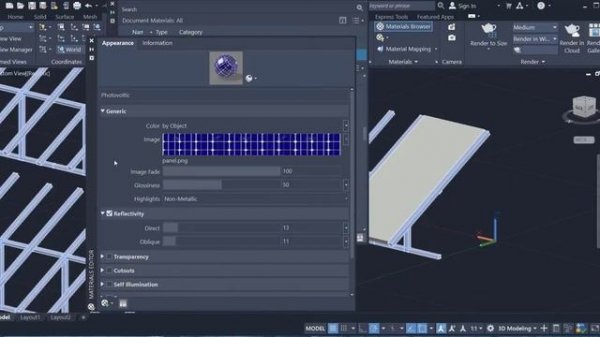 Autocad tutorial - 3D PhotoVoltic solar panel layout #Autocad #3D #Tutorial