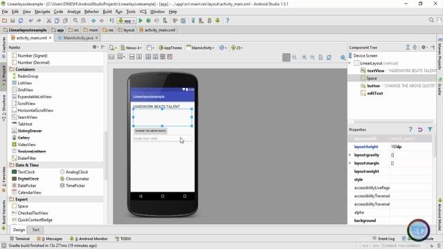 15. HOW TO ADD SPACE BETWEEN COMPONENTS | EASIEST METHOD | ANDROID APP DEVELOPMENT смотреть онлайн
