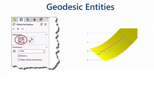 Create Offset on Surface in a 3D Sketch and Measure with Geodesic Entities in SOLIDWORKS смотреть онлайн