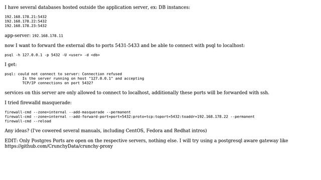 Unix & Linux: Port forward from external postgresql to localhost смотреть онлайн