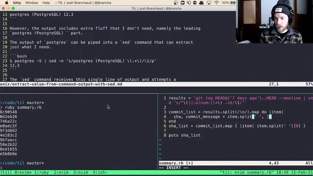 Pull a summary from past Git commits смотреть онлайн