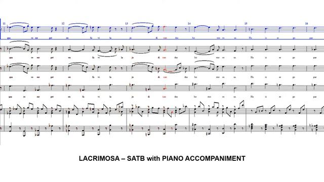 Lacrimosa (Requiem in D minor, K. 626) - SATB with PIANO | Mozart смотреть онлайн