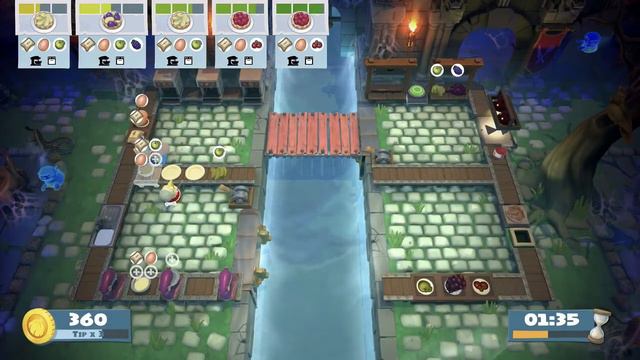 Overcooked! All You Can Eat- Extra Trimmings Night of the Hangry Horde Lvl 2-2