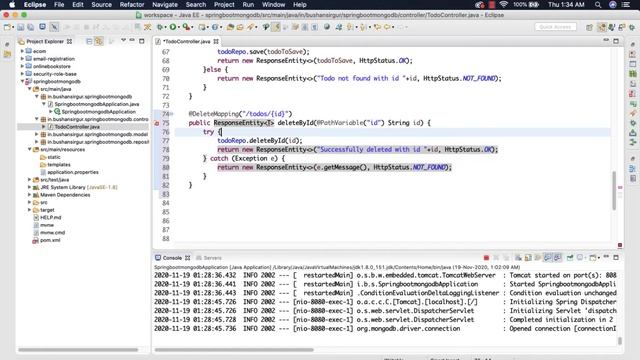 Spring boot and MongoDB - Create rest end point to delete the document 07 смотреть онлайн