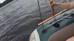 Лодка с парусом. Тест надувной лодки с парусом. GWE