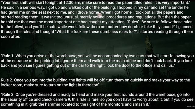 I started a job at an old warehouse, They had a list of strange rules. ||Creepypasta rules. смотреть онлайн