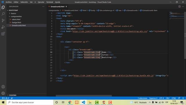 15 - Migas de pan (Breadcrumb) - Curso aprende Bootstrap 5 desde cero смотреть онлайн