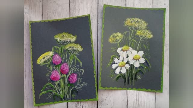 Как нарисовать полевые цветы просто и красиво ? смотреть онлайн