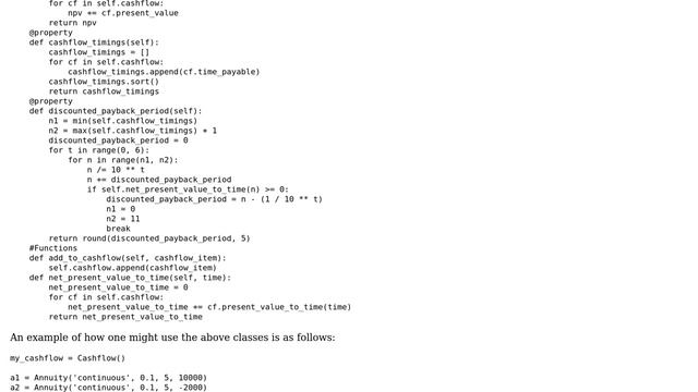 Code Review: Python 'Cashflow' object смотреть онлайн