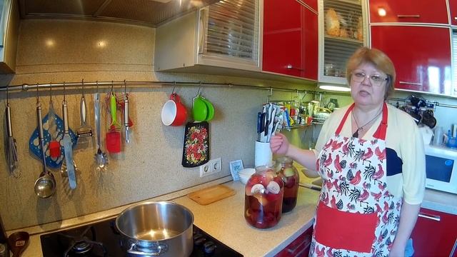 Компот из яблок и сливы на зиму. смотреть онлайн