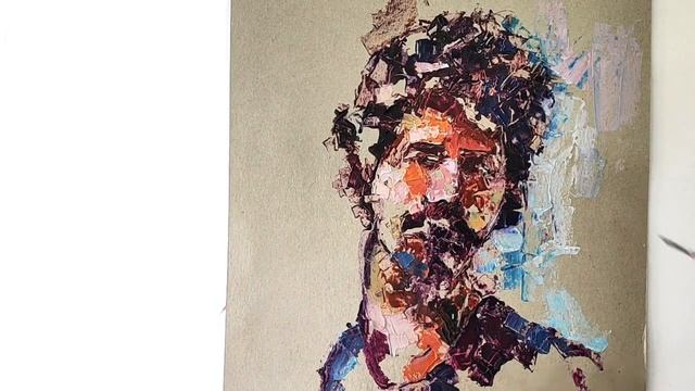 Painting a Self Portrait , Palette Knife And Brush Strokes | Palette Knife Self-Portrait смотреть онлайн
