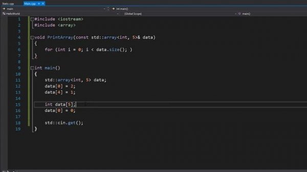 Static Arrays in C++ (std::array)